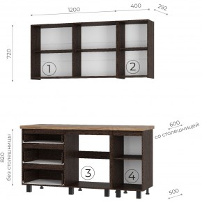 Кухня Энигма 1.6 м (венге/дуб каньон) в Менделеевске - mendeleevsk.ok-mebel.com | фото 4