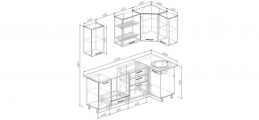 Кухня угловая Антрацит 2200х1000 (Стол. 38мм) в Менделеевске - mendeleevsk.ok-mebel.com | фото 2