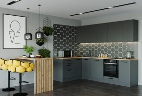 Кухня угловая Антрацит 2600х1600 (Стол. 38мм) в Менделеевске - mendeleevsk.ok-mebel.com | фото