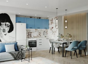 Кухонный гарнитур Капри 2550 (Стол. 38мм) в Менделеевске - mendeleevsk.ok-mebel.com | фото