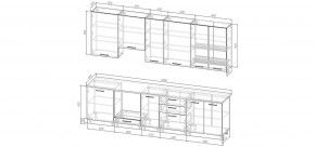 Кухонный гарнитур Санторини 3000 h950 (Стол. 26мм) в Менделеевске - mendeleevsk.ok-mebel.com | фото 2