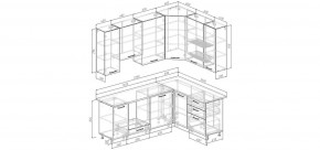 Кухонный гарнитур Старое Дерево 2200*1600 h950 (Стол. 38мм) в Менделеевске - mendeleevsk.ok-mebel.com | фото 2