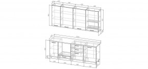 Кухонный гарнитур Умбра 2200 h950 (Стол. 26мм) в Менделеевске - mendeleevsk.ok-mebel.com | фото 2