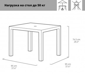 Квадратный стол Мелоди Квартет (Melody quartet) графит в Менделеевске - mendeleevsk.ok-mebel.com | фото 2