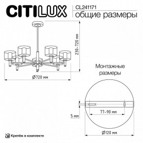 Люстра на штанге Citilux ELAN CL241171 в Менделеевске - mendeleevsk.ok-mebel.com | фото 12