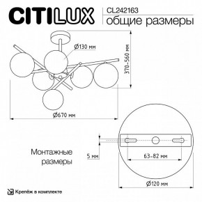 Люстра на штанге Citilux RONNY CL242163 в Менделеевске - mendeleevsk.ok-mebel.com | фото 12