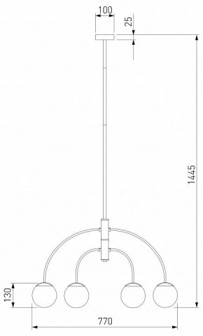 Люстра на штанге Eurosvet Cenacolo 30179/4 черный в Менделеевске - mendeleevsk.ok-mebel.com | фото 3