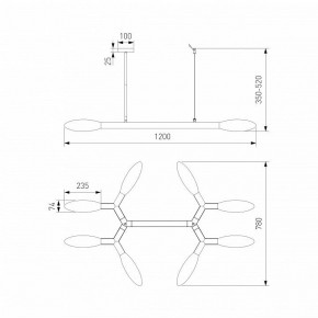 Люстра на штанге Eurosvet Covalent 30180 черный в Менделеевске - mendeleevsk.ok-mebel.com | фото 3