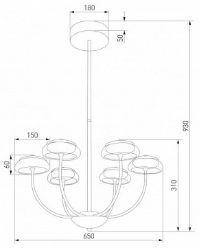 Люстра на штанге Eurosvet Fungo 50388 LED черный в Менделеевске - mendeleevsk.ok-mebel.com | фото 4