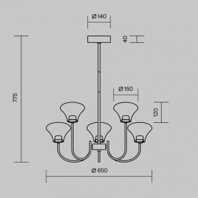 Люстра на штанге Maytoni Dynasty MOD402PL-L20BS3K в Менделеевске - mendeleevsk.ok-mebel.com | фото 6
