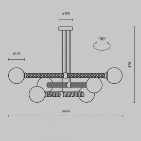 Люстра на штанге Maytoni Teatro MOD287PL-06BS в Менделеевске - mendeleevsk.ok-mebel.com | фото 3