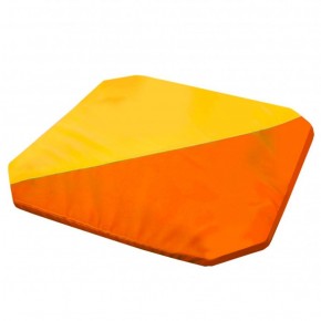 Мат гимнастический 1,3x1,3x0,05м складной скошенные углы цв.оранжевый-желтый в Менделеевске - mendeleevsk.ok-mebel.com | фото