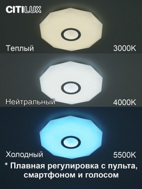 Накладной светильник Citilux Диамант Смарт CL713A30G в Менделеевске - mendeleevsk.ok-mebel.com | фото 4