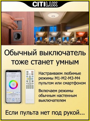 Накладной светильник Citilux Диамант Смарт CL713A30G в Менделеевске - mendeleevsk.ok-mebel.com | фото 6