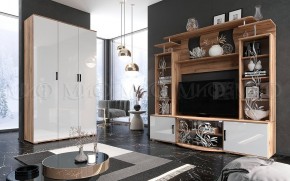 Пенал Виста (Белый глянец/Дуб крафт) в Менделеевске - mendeleevsk.ok-mebel.com | фото 3