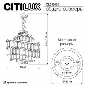Подвесная люстра Citilux Naiad CL315151 в Менделеевске - mendeleevsk.ok-mebel.com | фото 5