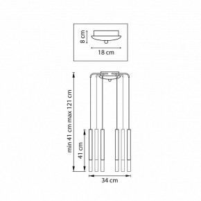 Подвесная люстра Lightstar Tubo L8T747133 в Менделеевске - mendeleevsk.ok-mebel.com | фото 3