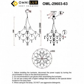 Подвесная люстра Omnilux Perelli OML-29603-63 в Менделеевске - mendeleevsk.ok-mebel.com | фото 8