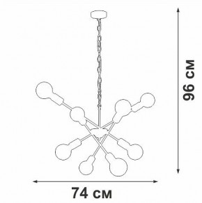 Подвесная люстра Vitaluce V4750 V4750-1/8 в Менделеевске - mendeleevsk.ok-mebel.com | фото 2