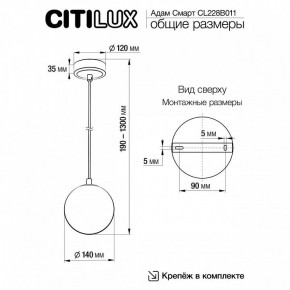Подвесной светильник Citilux Адам Смарт CL228B011 в Менделеевске - mendeleevsk.ok-mebel.com | фото 5