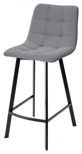 Полубарный стул CHILLI-QB SQUARE серый #27, велюр / черный каркас (H=66cm) М-City в Менделеевске - mendeleevsk.ok-mebel.com | фото 1