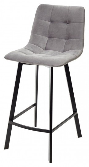 Полубарный стул CHILLI-QB SQUARE светло-серый #26, велюр / черный каркас (H=66cm) М-City в Менделеевске - mendeleevsk.ok-mebel.com | фото