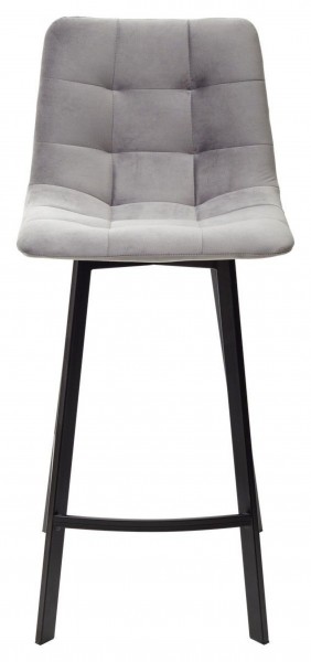 Полубарный стул CHILLI-QB SQUARE светло-серый #26, велюр / черный каркас (H=66cm) М-City в Менделеевске - mendeleevsk.ok-mebel.com | фото 3