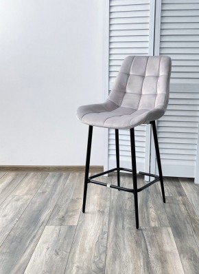 Полубарный стул ХОФМАН, цвет H-09 Светло-серый, велюр / черный каркас H=63cm М-City в Менделеевске - mendeleevsk.ok-mebel.com | фото 2