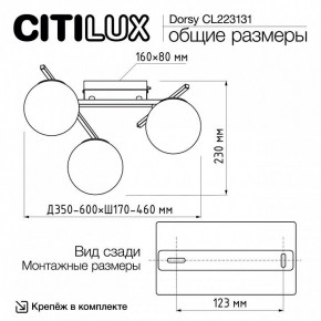 Потолочная люстра Citilux Dorsy CL223131 в Менделеевске - mendeleevsk.ok-mebel.com | фото 11