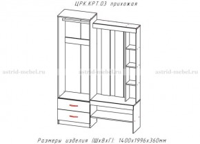 КРИТ-3 Прихожая (Анкор темный/Анкор белый) в Менделеевске - mendeleevsk.ok-mebel.com | фото 2
