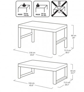 Раскладной стол Лион с регулируемой высотой столешницы (Lyon rattan table) графит (h400/650) в Менделеевске - mendeleevsk.ok-mebel.com | фото 3