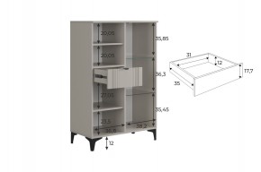 РИЧ Комод 2 со стеклом в Менделеевске - mendeleevsk.ok-mebel.com | фото 3