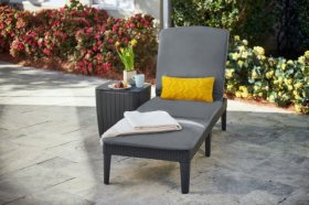 Шезлонг Джайпур с матрасом (Jaipur Sun lounger (with cushion)) графит в Менделеевске - mendeleevsk.ok-mebel.com | фото 2