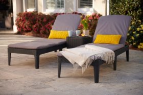 Шезлонг Джайпур с матрасом (Jaipur Sun lounger (with cushion)) графит в Менделеевске - mendeleevsk.ok-mebel.com | фото 3