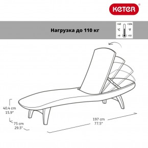 Шезлонг Пацифик (Pacific) графит в Менделеевске - mendeleevsk.ok-mebel.com | фото 2