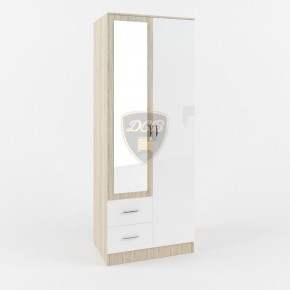Шкаф 2-х створчатый с зеркалом Софи СШК 800.3 (дуб сонома/белый глянец) в Менделеевске - mendeleevsk.ok-mebel.com | фото 1