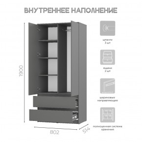 Шкаф 2-х створчатый Симпл ШК-03 (графит) в Менделеевске - mendeleevsk.ok-mebel.com | фото 5