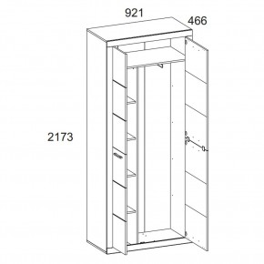 Шкаф 2D OSKAR , цвет дуб Санремо в Менделеевске - mendeleevsk.ok-mebel.com | фото 4