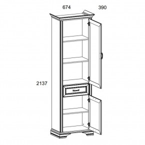 Шкаф 2D1S, MONAKO, цвет Сосна винтаж/дуб анкона в Менделеевске - mendeleevsk.ok-mebel.com | фото 3