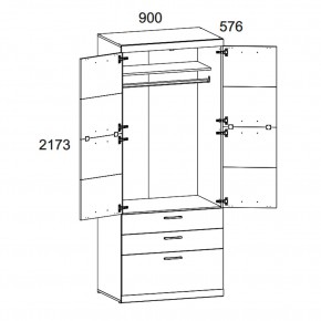 Шкаф 2D3S OSKAR , цвет дуб Санремо в Менделеевске - mendeleevsk.ok-mebel.com | фото 3