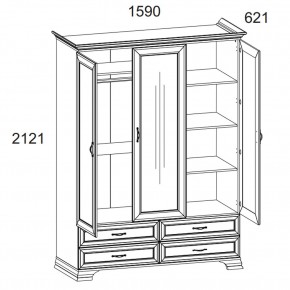 Шкаф 3D4S Z, TIFFANY, цвет вудлайн кремовый в Менделеевске - mendeleevsk.ok-mebel.com | фото