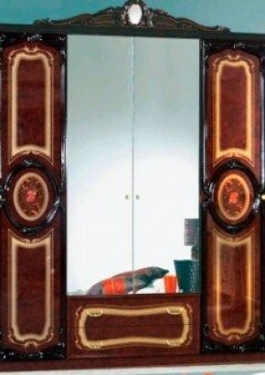 Шкаф 4-х дверный с зеркалами (01.144) Роза (могано) в Менделеевске - mendeleevsk.ok-mebel.com | фото