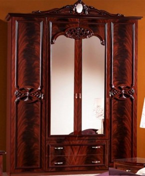 Шкаф 4-х дверный с зеркалами (03.144) Ольга (могано) в Менделеевске - mendeleevsk.ok-mebel.com | фото