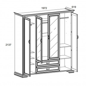 Шкаф 4D2S Z , MONAKO, цвет Сосна винтаж в Менделеевске - mendeleevsk.ok-mebel.com | фото