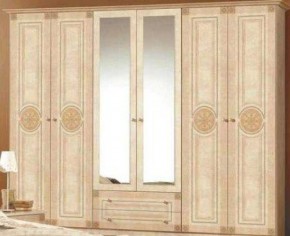 Шкаф 6-и дверный с зеркалами (02.146) Рома (беж) в Менделеевске - mendeleevsk.ok-mebel.com | фото