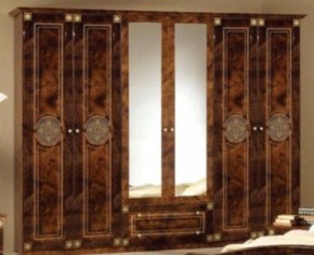 Шкаф 6-и дверный с зеркалами (02.146) Рома (орех) в Менделеевске - mendeleevsk.ok-mebel.com | фото