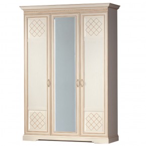 Шкаф для одежды 3-дверный №800 Парма кремовый белый в Менделеевске - mendeleevsk.ok-mebel.com | фото