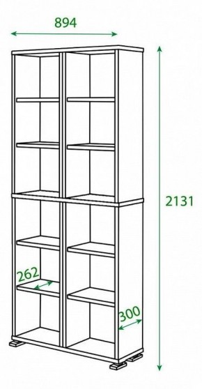 Шкаф книжный Домино ПУ-30-3 в Менделеевске - mendeleevsk.ok-mebel.com | фото 2