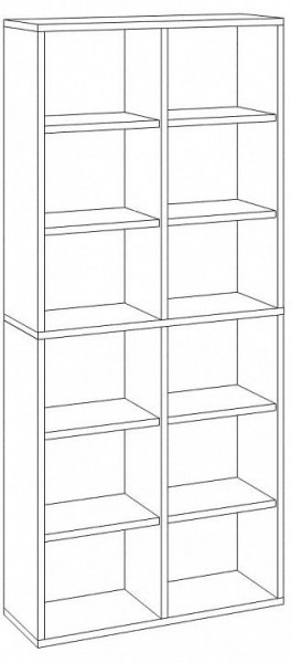 Шкаф книжный Домино СУ(ш2в2)+4ФГ в Менделеевске - mendeleevsk.ok-mebel.com | фото 2