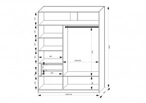 Шкаф-купе 1700 серии NEW CLASSIC K2+K2+B2+PL2(2 ящика+1 штанга+1 полка) профиль «Капучино» в Менделеевске - mendeleevsk.ok-mebel.com | фото 3